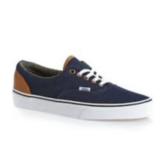 Vans Navy blue canvas and leather authentic mens 8.5 lace up - Picture 1 of 5